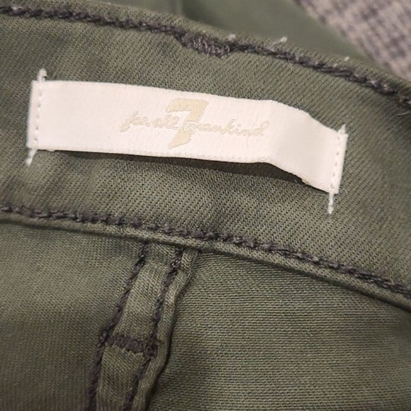7 for all mankind Skinny Green Denim.jesns with zippers down the leg - Picture 2 of 9